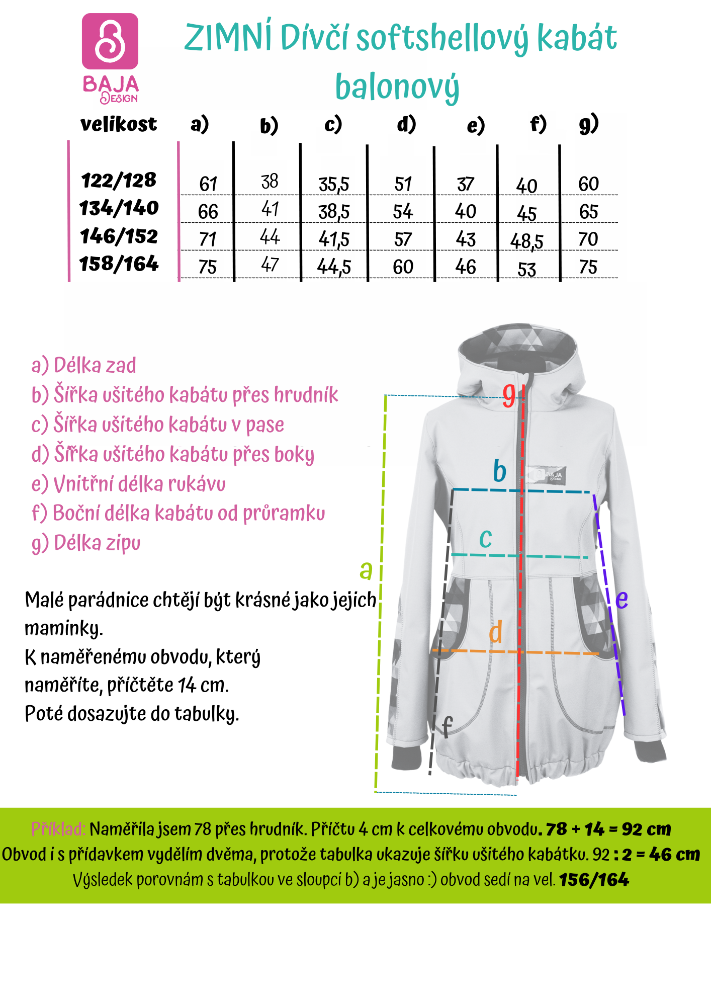 ZIMNÍ BALONOVÝ DÍVČÍ softshellový kabát